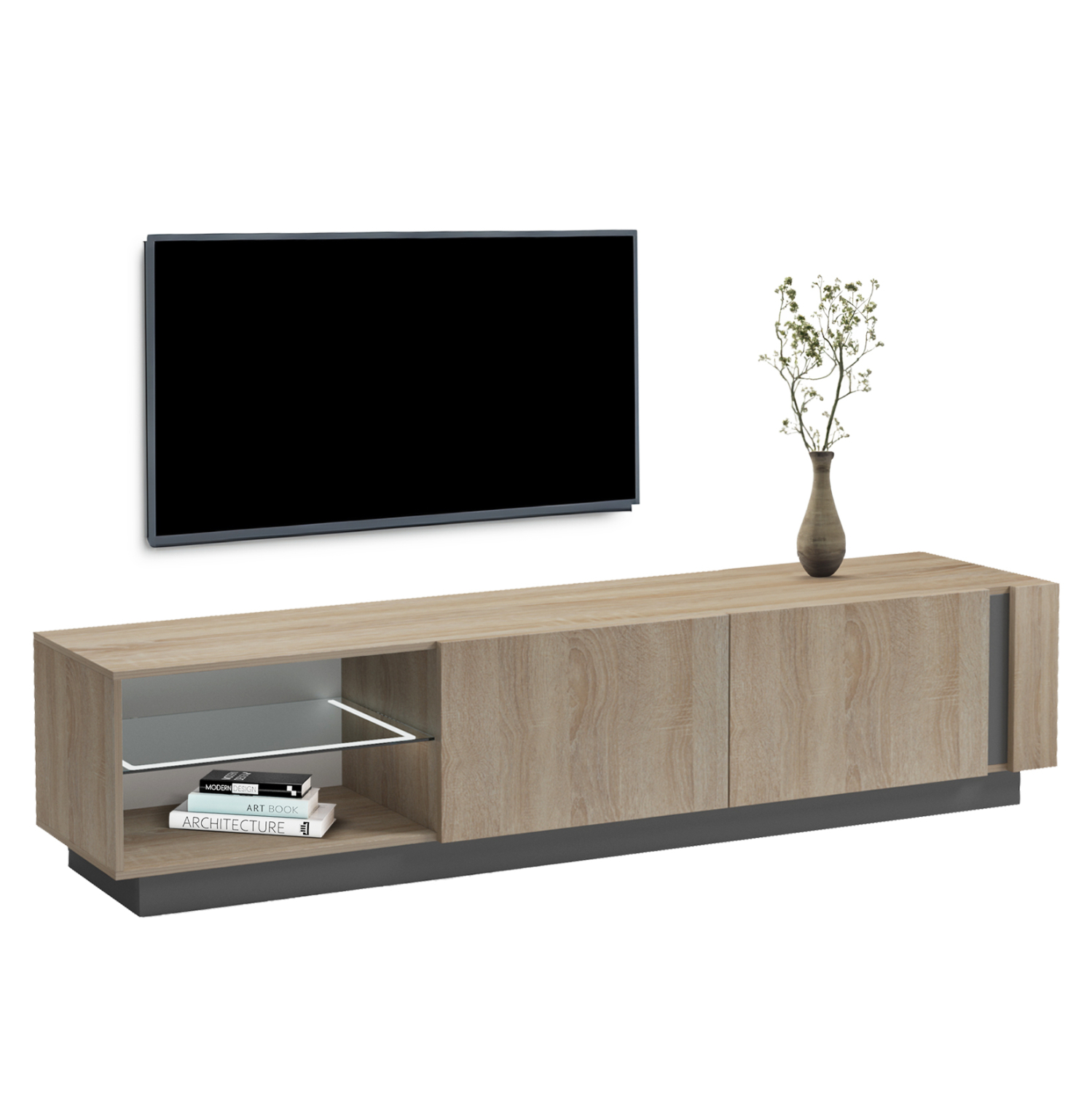 HM18373.13 ΕΠΙΠΛΟ ΤΗΛΕΟΡΑΣΗΣ NOURISHE HM18373.13 ΜΕΛΑΜΙΝΗ SONAMA-ΓΚΡΙ 214Χ35Χ45Υεκ. - Image 1