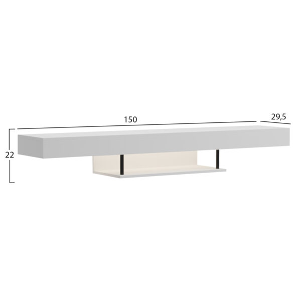 ΕΠΙΠΛΟ ΤΗΛΕΟΡΑΣΗΣ ΤΟΙΧΟΥ ME LED SAVOR HM18381.02 ΜΕΛΑΜΙΝΗ ΛΕΥΚΗ 150x29,5x22Υεκ - Image 2