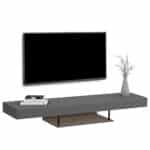 ΕΠΙΠΛΟ ΤΗΛΕΟΡΑΣΗΣ ΤΟΙΧΟΥ ME LED SAVOR HM18381.05 ΜΕΛΑΜΙΝΗ ΣΕ ΓΚΡΙ 150x29,5x22Υεκ