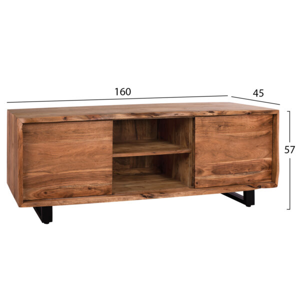 ΕΠΙΠΛΟ TV HM8185.11 NICOLE ΑΠΟ ΜΑΣΙΦ ΞΥΛΟ ΑΚΑΚΙΑΣ ΦΥΣΙΚΟ 160x45x57Υεκ. - Image 2