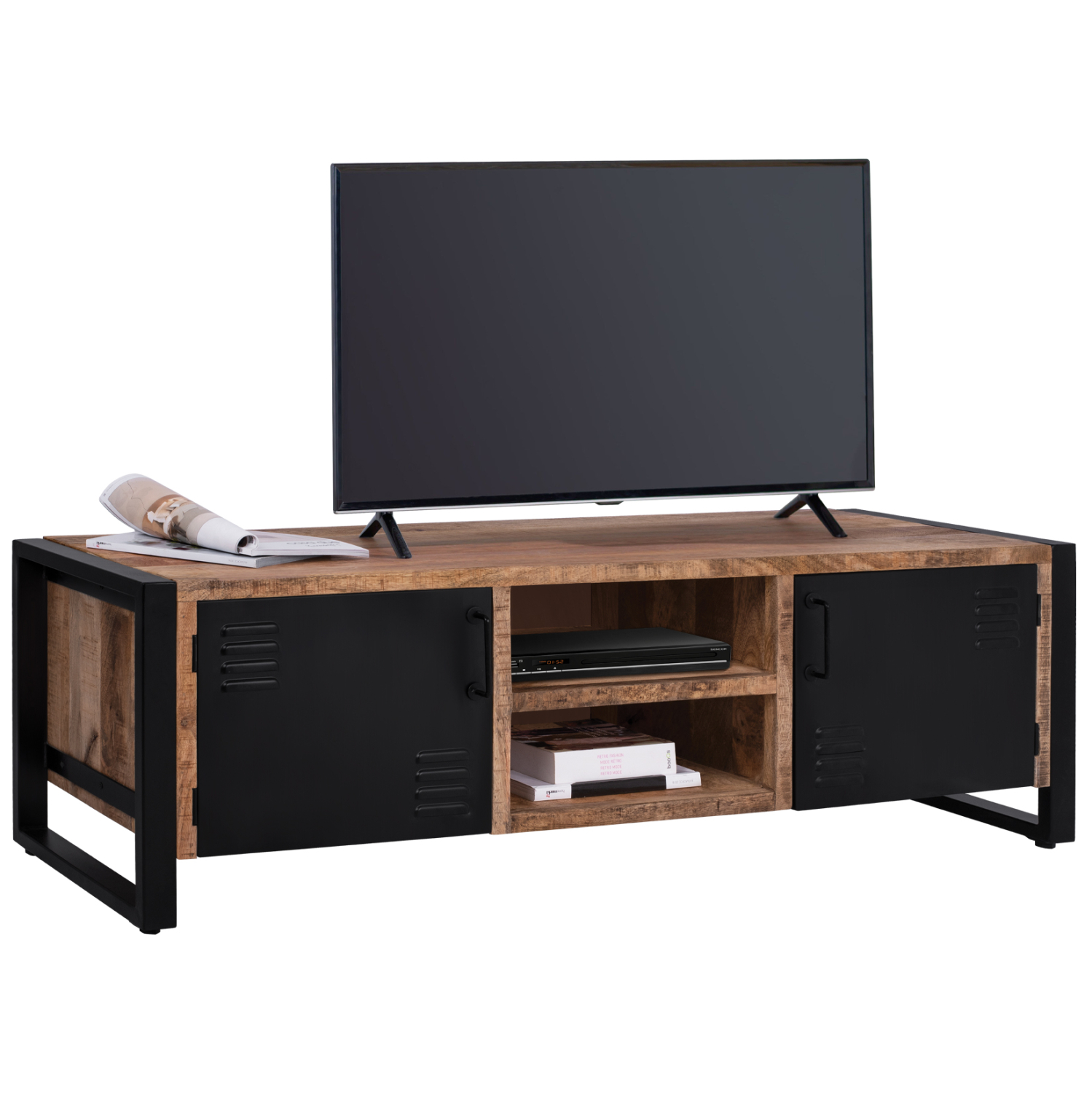 HM8189.11 ΕΠΙΠΛΟ TV TURNER HM8189.11 ΜΕΤΑΛΛΟ & ΜΑΣΙΦ ΞΥΛΟ MANGO ΦΥΣΙΚΟ 160x45x51Υ εκ. - Image 1