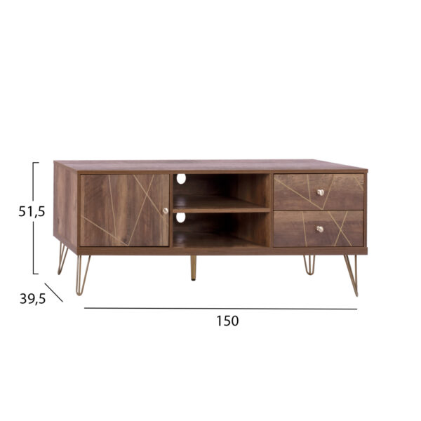 ΕΠΙΠΛΟ TV KAITLYN HM8652 ΚΑΡΥΔΙ ΜΕ ΧΡΥΣΟ 150x39,5x51,5Y εκ. - Image 2