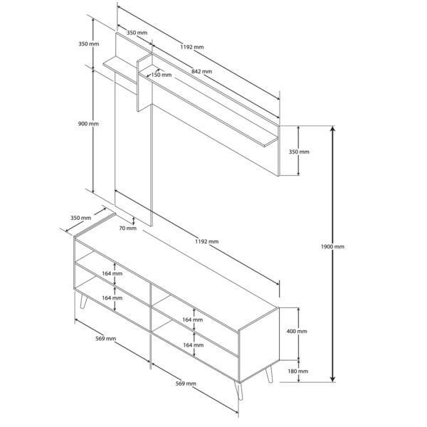Έπιπλο Εισόδου Theo 5064,119,20x35x58 εκ.,All4home - Image 2