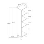 Έπιπλο Εισόδου Roma 5093, 35x35x195 εκ.,All4home - Image 2