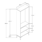 Έπιπλο Εισόδου Inca 5104, 70x35x198 εκ.,All4home - Image 4