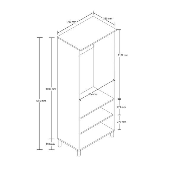 Έπιπλο Εισόδου Rapsody 5084, 70x35x195 εκ.,All4home - Image 5