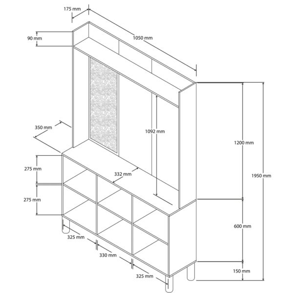 Έπιπλο Εισόδου Roma 5090, 105x35x195 εκ.,All4home - Image 5