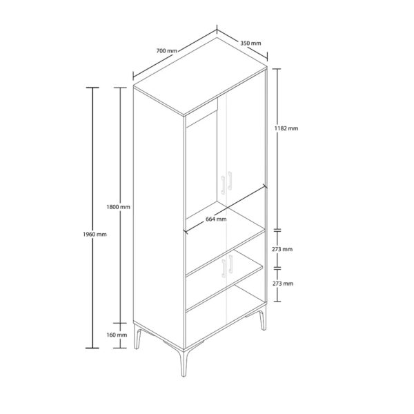 Έπιπλο Εισόδου Royal 5032, 70x35x196 εκ.,All4home - Image 5