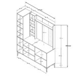 Έπιπλο Εισόδου Verona 5051, 150x35x198 εκ.,All4home - Image 4