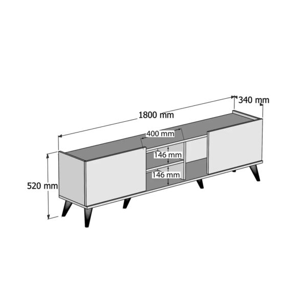 Έπιπλο Τηλεόρασης ,1330 Elegante Μ180xΠ34xΥ52 εκ., All4home - Image 4