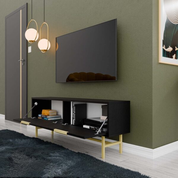 Έπιπλο Τηλεόρασης 4030 Nero, Μ138xΠ29.5xΥ50εκ., All4home - Image 3