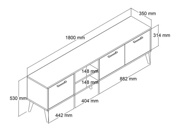 Έπιπλο Τηλεόρασης ,1590 Aurora  , Μ180xΠ35xΥ53 εκ., All4home - Image 4