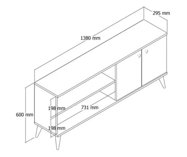 Έπιπλο Τηλεόρασης με ράφι,Everest 1570 Μ138xΠ29,5xΥ60 εκ., All4home - Image 4