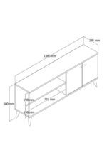 Έπιπλο Τηλεόρασης με ράφι,Everest 1574 Μ138xΠ29,5xΥ60 εκ., All4home - Image 5