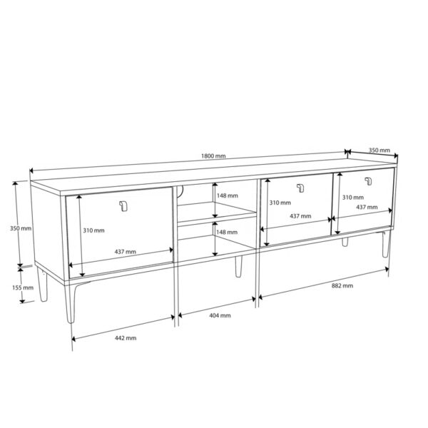 Έπιπλο Τηλεόρασης ,Vision 1366 Μ180xΠ35xΥ50,5 εκ., All4home - Image 4
