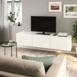 Έπιπλο Τηλεόρασης με πόρτες, 1220 DORE λευκό Μ150xΠ31,8xΥ29,6εκ., All4home