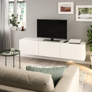 Έπιπλο Τηλεόρασης με πόρτες, 1220 DORE λευκό Μ150xΠ31,8xΥ29,6εκ., All4home