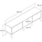 Έπιπλο Τηλεόρασης 1216 SERENAT μπεζ Μ 138xΠ29.5xΥ42.6εκ., All4home - Image 4