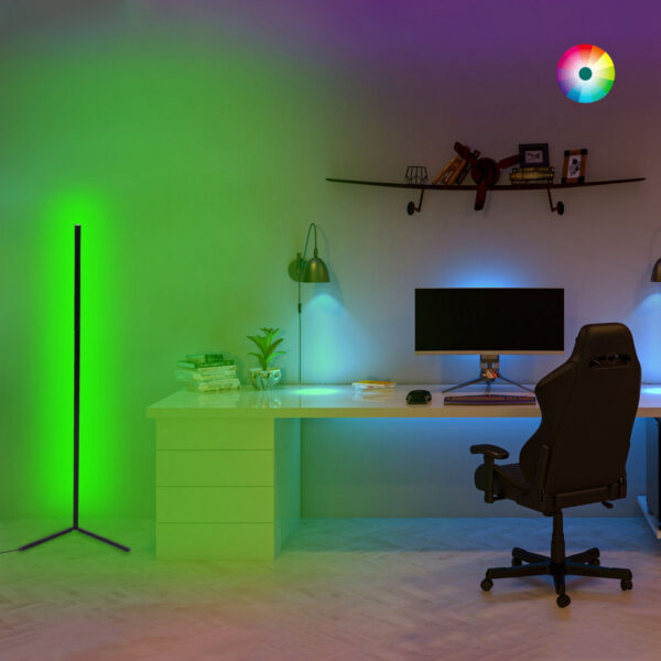 ΦΩΤΙΣΤΙΚΟ ΔΑΠΕΔΟΥ ΜΑΥΡΟ ΜΕ RGB LED & ΑΣΥΡΜΑΤΟ ΧΕΙΡΙΣΤΗΡΙΟ HM7309 30x30x120 εκ. - Image 5