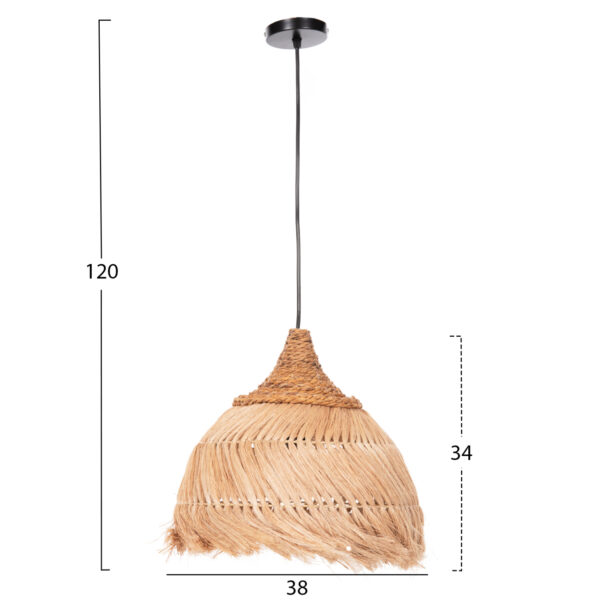 ΦΩΤΙΣΤΙΚΟ ΟΡΟΦΗΣ ΑΠΟ ΙΝΕΣ MENDONG GRASS ΣΕ ΦΥΣΙΚΟ Φ38x34-120Yεκ.HM7776 - Image 2