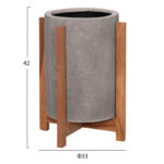 ΓΛΑΣΤΡΑ ΕΣΩΤ.ΧΩΡΟΥ HOFF HM4682.03S FIBER CEMENT ΓΚΡΙ-TEAK ΒΑΣΗ Φ33x42Υεκ - Image 2
