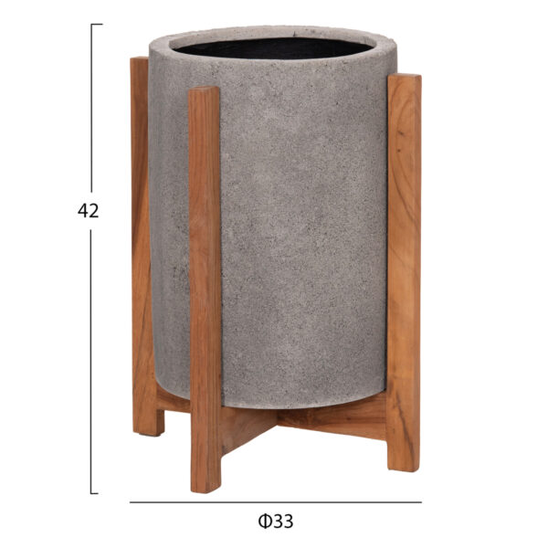 ΓΛΑΣΤΡΑ ΕΣΩΤ.ΧΩΡΟΥ HOFF HM4682.03S FIBER CEMENT ΓΚΡΙ-TEAK ΒΑΣΗ Φ33x42Υεκ - Image 2