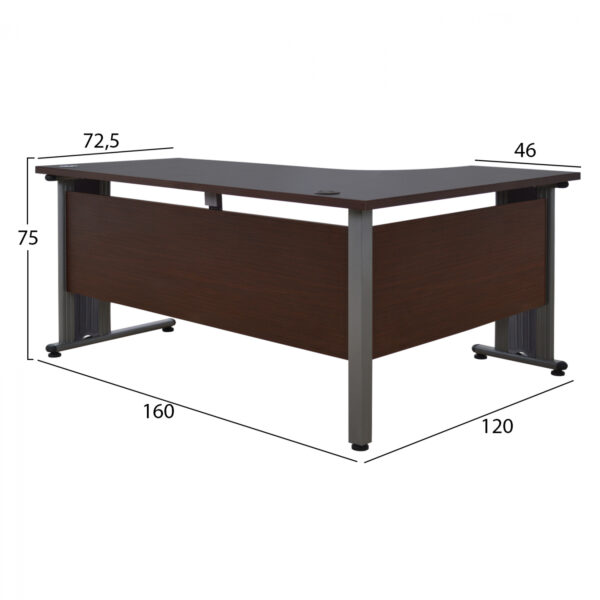 ΓΡΑΦΕΙΟ ΕΠΑΓΓΕΛΜΑΤΙΚΟ VALDEN HM2043.02L WENGE ΑΡΙΣΤΕΡΗ ΓΩΝΙΑ 160X120 - Image 2