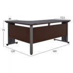 ΓΡΑΦΕΙΟ ΕΠΑΓΓΕΛΜΑΤΙΚΟ VALDEN HM2043.02R WENGE ΜΕ ΔΕΞΙΑ ΓΩΝΙΑ 160X120X75 - Image 2