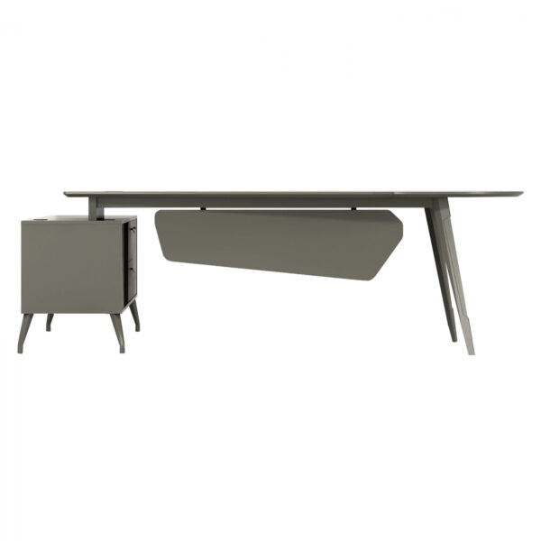 ΓΡΑΦΕΙΟ ΕΠΑΓΓΕΛΜΑΤΙΚΟ LUX SERIES 237X160X75Yεκ. ΔΕΞΙΑ ΓΩΝΙΑ ΣΤΑΧΤΙ ΜΟΚΑ HM2117R - Image 2