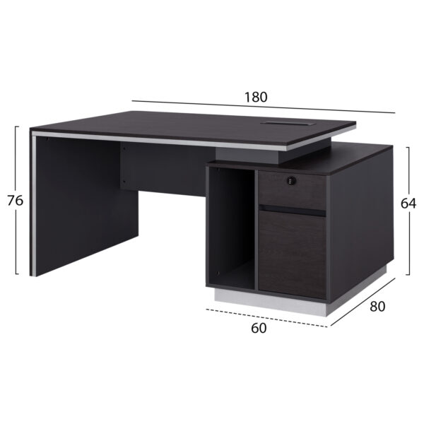 ΓΡΑΦΕΙΟ ΕΠΑΓΓΕΛΜΑΤΙΚΟ ΜΕ ΔΕΞΙΟ ΝΤΟΥΛΑΠΙ ROSEWOOD HM2113R 180X80X76Υ εκ. - Image 2