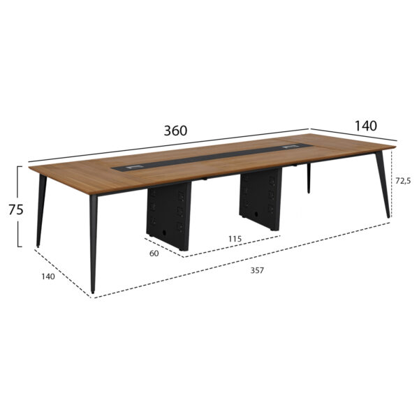 ΓΡΑΦΕΙΟ ΕΠΑΓΓΕΛΜΑΤΙΚΟ ΣΥΝΕΔΡΙΑΣΕΩΝ SUPREME HM2377 360X140X75Υ εκ. - Image 2