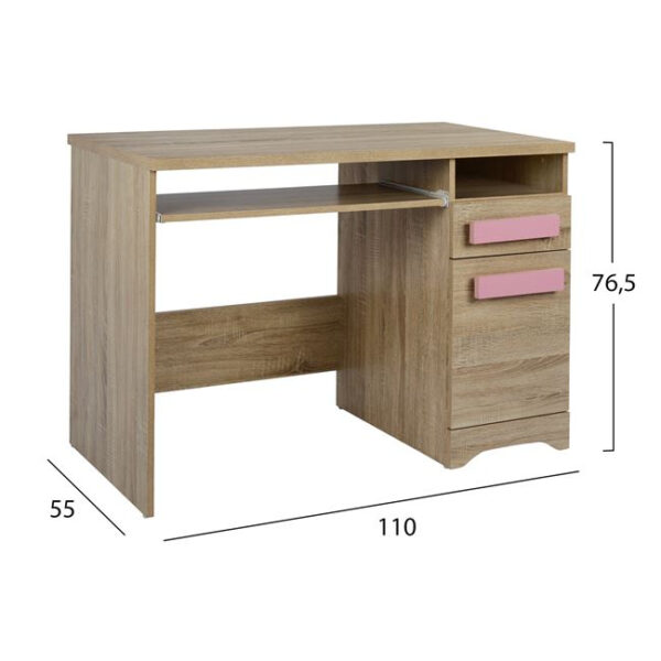 ΓΡΑΦΕΙΟ PLAYROOM SONAMA+ ΡΟΖ ΧΕΡΟΥΛΙ HM11154.02 110X55X76.5 - Image 2