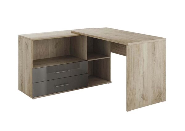 Γραφείο υπολογιστή γωνιακό, Modul 46, 143,5/127/75εκ, Genomax - Image 2