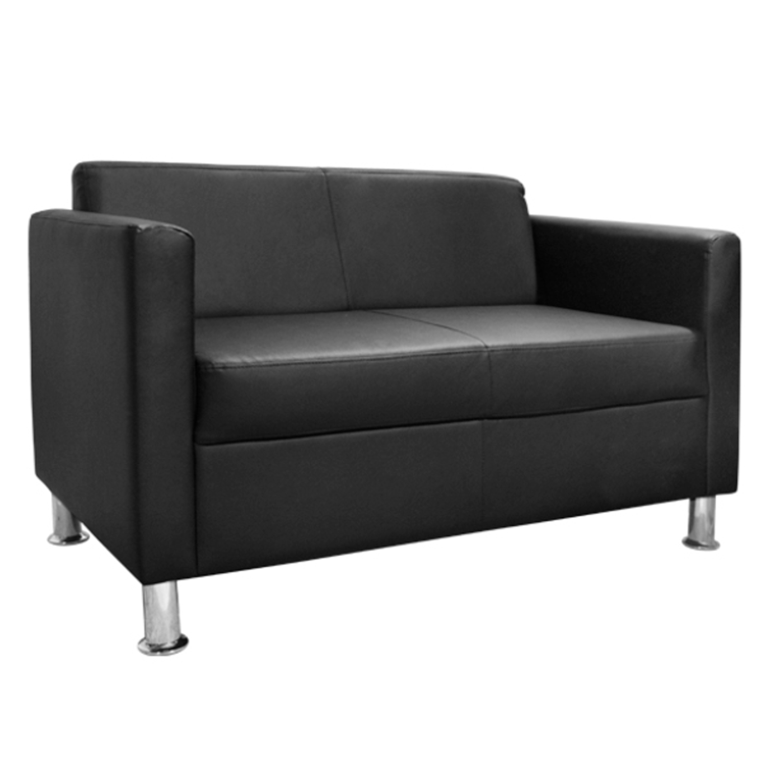 HM3033.02 ΚΑΝΑΠΕΣ 2 ΘΕΣΙΟΣ CUBO PU ΜΑΥΡΟ HM3033.02 120χ71χ73Υεκ. - Image 1