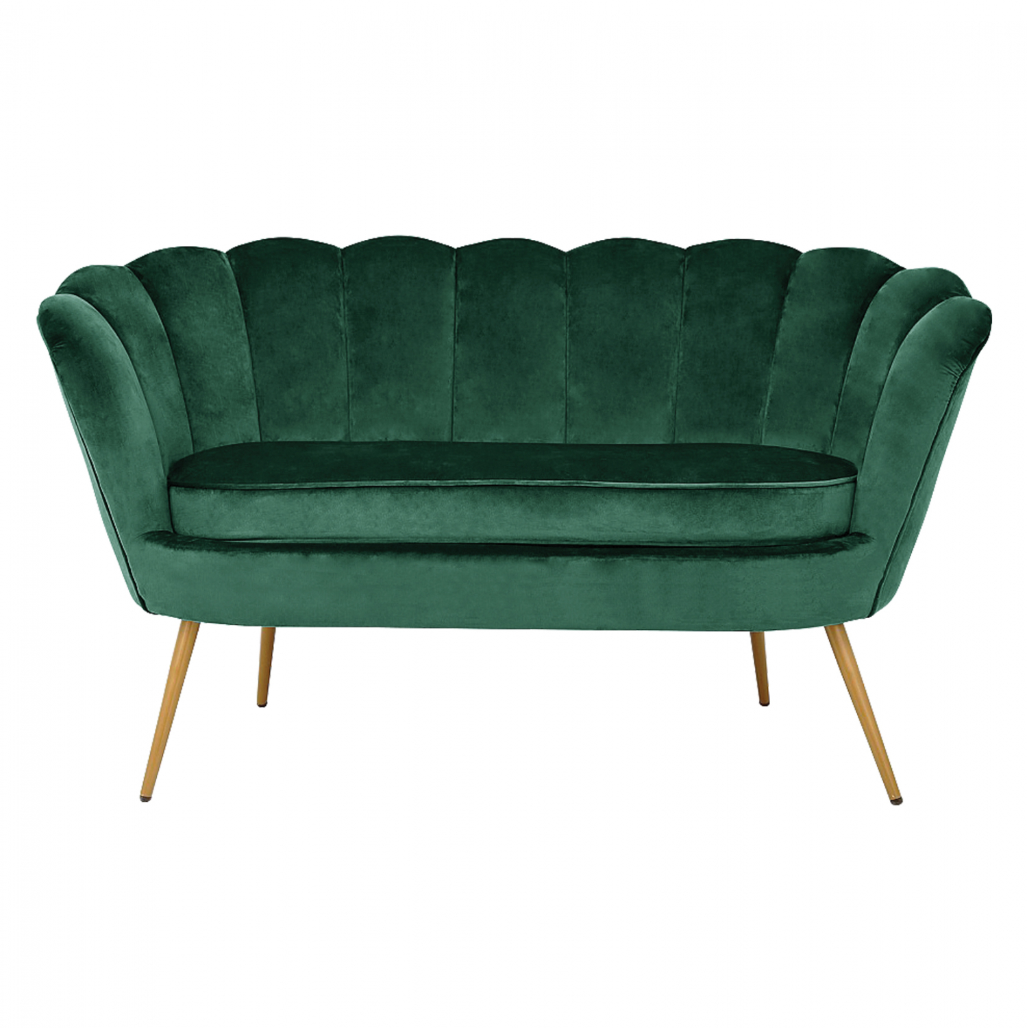 HM8627.03 ΚΑΝΑΠΕΣ 2ΘΕΣΙΟΣ COQUILLE HM8627.03 ΑΠΟ ΚΥΠΑΡΙΣΣΙ ΒΕΛΟΥΔΟ ΜΕ ΧΡΥΣΑ ΠΟΔΙΑ 130x77x83εκ. - Image 1
