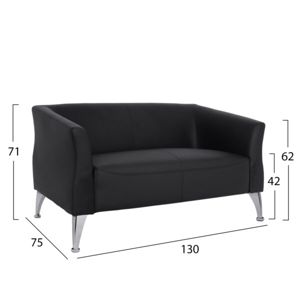 ΚΑΝΑΠΕΣ 2ΘΕΣΙΟΣ KIANA HM3122.21 ΜΕ ΜΑΥΡΟ PU 130x75x71 εκ. - Image 2