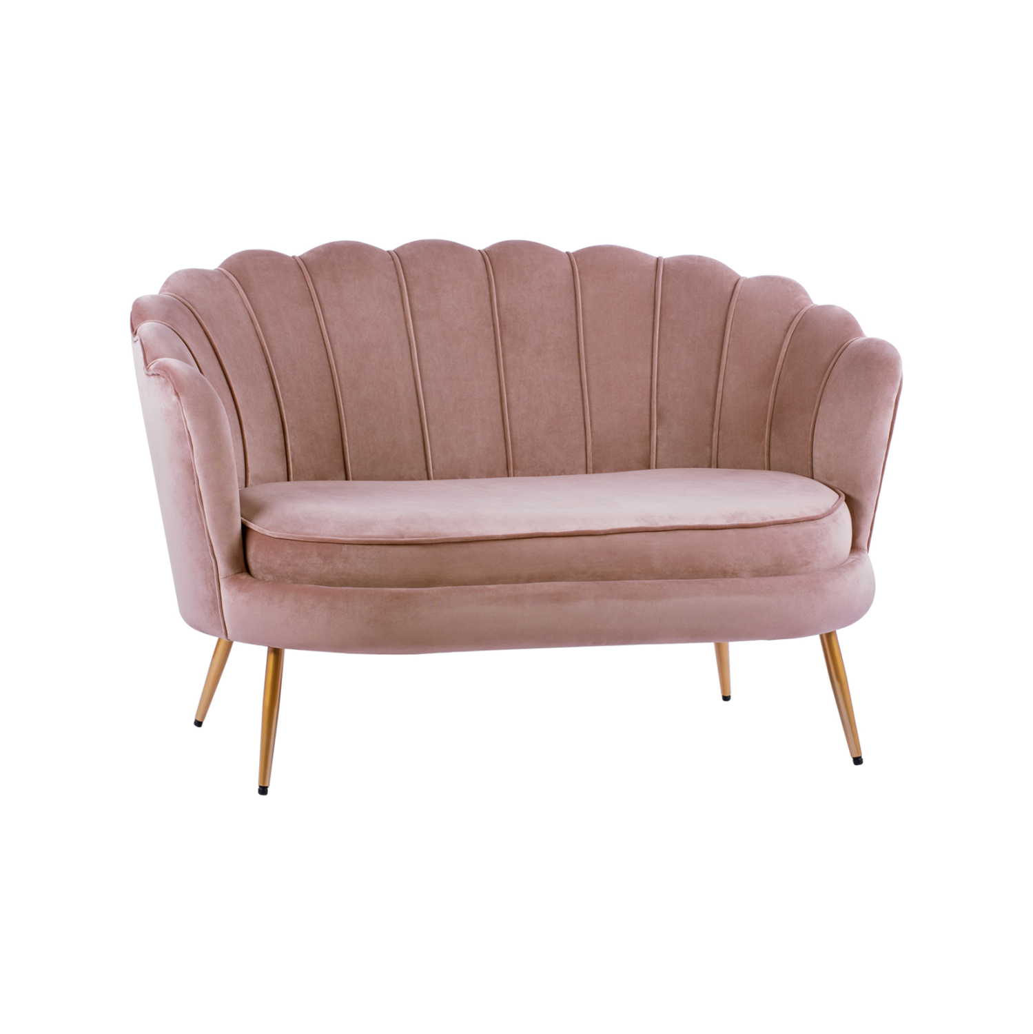 HM8627.02 ΚΑΝΑΠΕΣ 2ΘΕΣΙΟΣ COQUILLE HM8627.02 ΑΠΟ ΒΕΛΟΥΔΟ ΣΑΠΙΟ ΜΗΛΟ & ΧΡΥΣΑ ΠΟΔΙΑ 130x81x86εκ. - Image 1