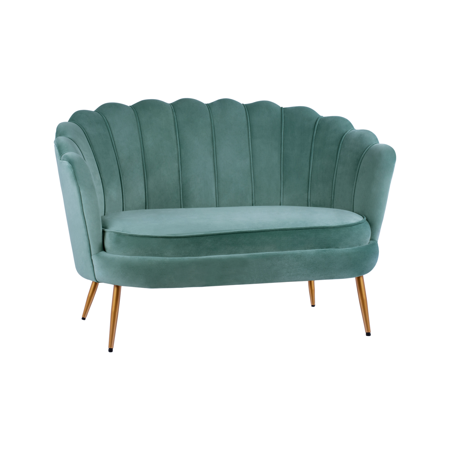 HM8627.07 ΚΑΝΑΠΕΣ 2ΘΕΣΙΟΣ COQUILLE HM8627.07 ΑΠΟ ΦΥΣΤΙΚΙ ΒΕΛΟΥΔΟ ΜΕ ΧΡΥΣΑ ΠΟΔΙΑ 130x81x86Υ εκ. - Image 1
