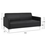 ΚΑΝΑΠΕΣ 3ΘΕΣΙΟΣ NELLIE HM3159.31 ΜΕ ΜΑΥΡΟ PU 163x71x71Υ εκ. - Image 2