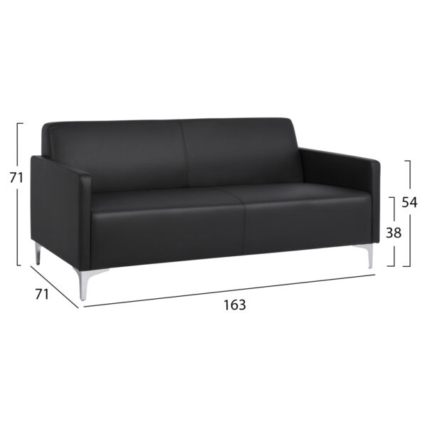 ΚΑΝΑΠΕΣ 3ΘΕΣΙΟΣ NELLIE HM3159.31 ΜΕ ΜΑΥΡΟ PU 163x71x71Υ εκ. - Image 2