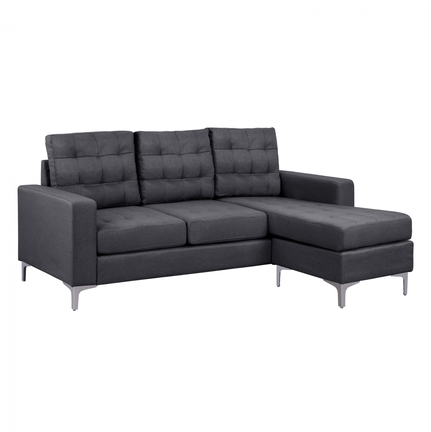 HM3152.01 ΚΑΝΑΠΕΣ ΓΩΝΙΑ ΑΝΑΣΤΡΕΨΙΜΗ SANTINO HM3152.01 ΜΕ ΓΚΡΙ ΥΦΑΣΜΑ 192X129X82Y εκ. - Image 1