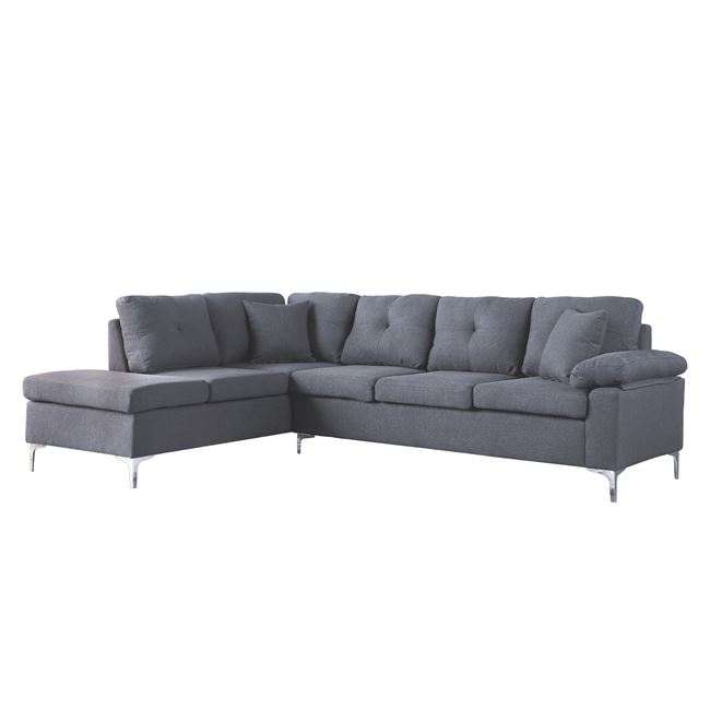 HM3087L ΚΑΝΑΠΕΣ ΓΩΝΙΑ ΑΡΙΣΤΕΡΗ ZAILA HM3087L ΥΦΑΣΜΑ ΓΚΡΙ 282x197x90Υ εκ. - Image 1