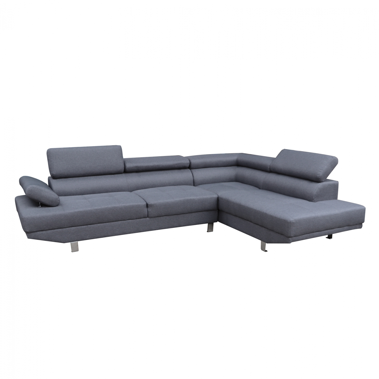HM3085.10R ΚΑΝΑΠΕΣ ΓΩΝΙΑ ΔΕΞΙΑ GORO HM3085.10R ΓΚΡΙ ΥΦΑΣΜΑ 270x200x87Y εκ. - Image 1