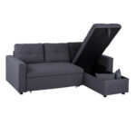 ΚΑΝΑΠΕΣ ΓΩΝΙΑ ΚΡΕΒΑΤΙ WAYNE 224x147x85Υεκ. HM3028.11 ΓΚΡΙ ΥΦΑΣΜΑ - Image 4