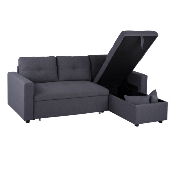 ΚΑΝΑΠΕΣ ΓΩΝΙΑ ΚΡΕΒΑΤΙ WAYNE 224x147x85Υεκ. HM3028.11 ΓΚΡΙ ΥΦΑΣΜΑ - Image 4