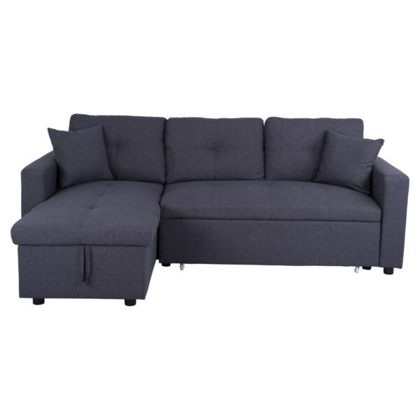 ΚΑΝΑΠΕΣ ΓΩΝΙΑ ΚΡΕΒΑΤΙ WAYNE 224x147x85Υεκ. HM3028.11 ΓΚΡΙ ΥΦΑΣΜΑ - Image 5
