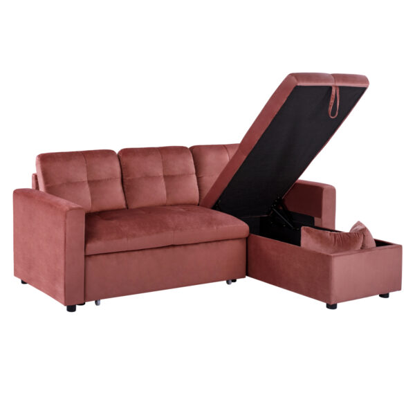 ΚΑΝΑΠΕΣ ΓΩΝΙΑ ΚΡΕΒΑΤΙ WAYNE 224x147x85Υεκ. HM3028.12 ΒΕΛΟΥΔΟ ΣΑΠΙΟ ΜΗΛΟ - Image 4