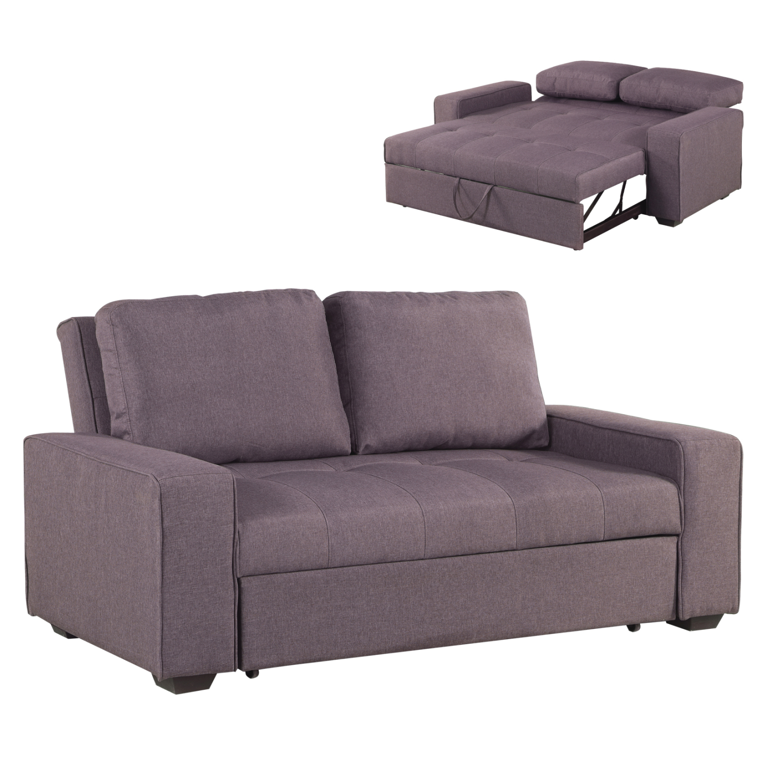 HM3082.01 ΚΑΝΑΠΕΣ ΚΡΕΒΑΤΙ KANNA 2ΘΕΣΙΟΣ 176x102x91 εκ.HM3082.01 ΜΕ ΚΑΦΕ ΥΦΑΣΜΑ 176x102x91 εκ. - Image 1