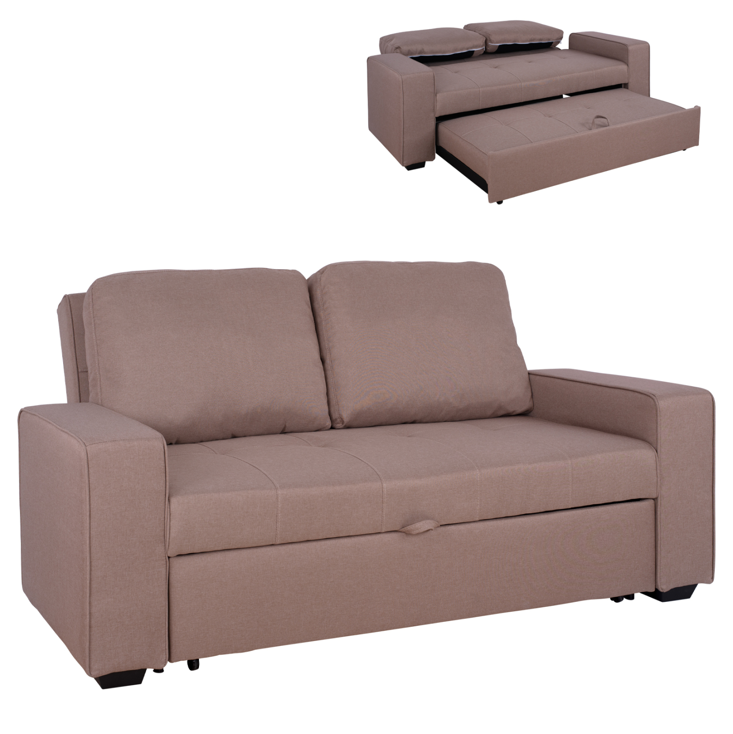 HM3082.04 ΚΑΝΑΠΕΣ ΚΡΕΒΑΤΙ KANNA 2ΘΕΣΙΟΣ HM3082.04 ΜΕ ΜΠΕΖ ΥΦΑΣΜΑ 175x100x83 εκ. - Image 1
