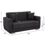 ΚΑΝΑΠΕΣ ΚΡΕΒΑΤΙ POLYA ΔΙΘΕΣΙΟΣ ΓΚΡΙ HM3241.03 153x87x77Υεκ. - Image 2